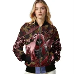 customized texas state bobcats skull horde maroon bomber jacket best selling