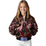customized texas state bobcats skull horde maroon bomber jacket best selling