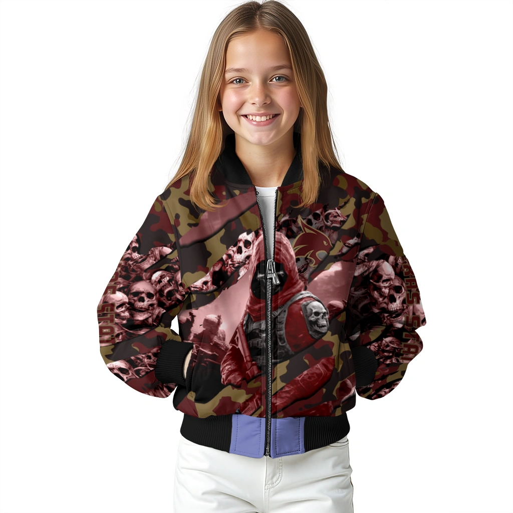 customized texas state bobcats skull horde maroon bomber jacket top rated customized texas state bobcats skull horde maroon bomber jacket top rated