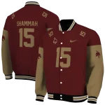 customized texas state bobcats team patch maroon varsity jacket best selling