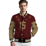 customized texas state bobcats team patch maroon varsity jacket best selling