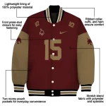 customized texas state bobcats team patch maroon varsity jacket best selling