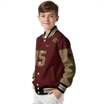customized texas state bobcats team patch maroon varsity jacket best selling