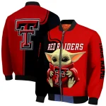 customized texas tech red raiders adorable yoda red black bomber jacket best selling