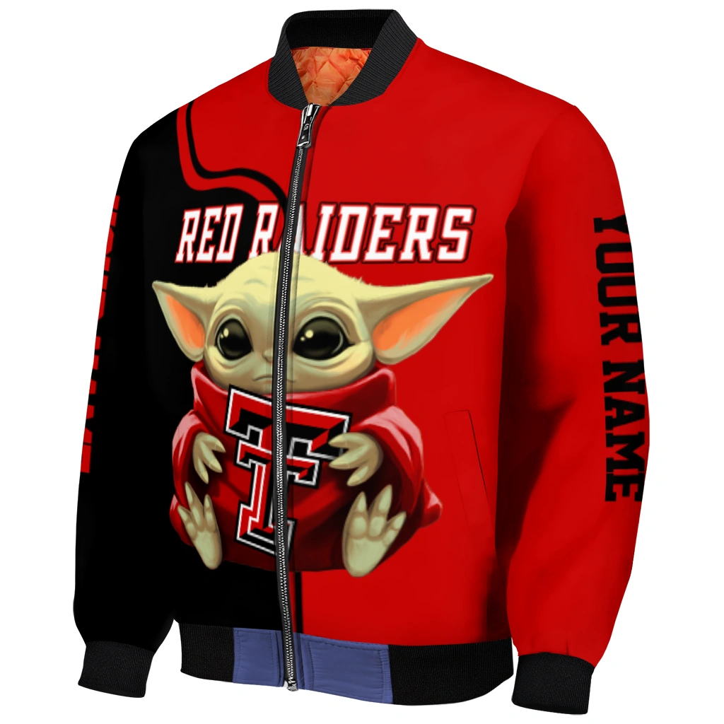 customized texas tech red raiders adorable yoda red black bomber jacket fashion forward customized texas tech red raiders adorable yoda red black bomber jacket fashion forward