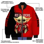customized texas tech red raiders adorable yoda red black bomber jacket best selling