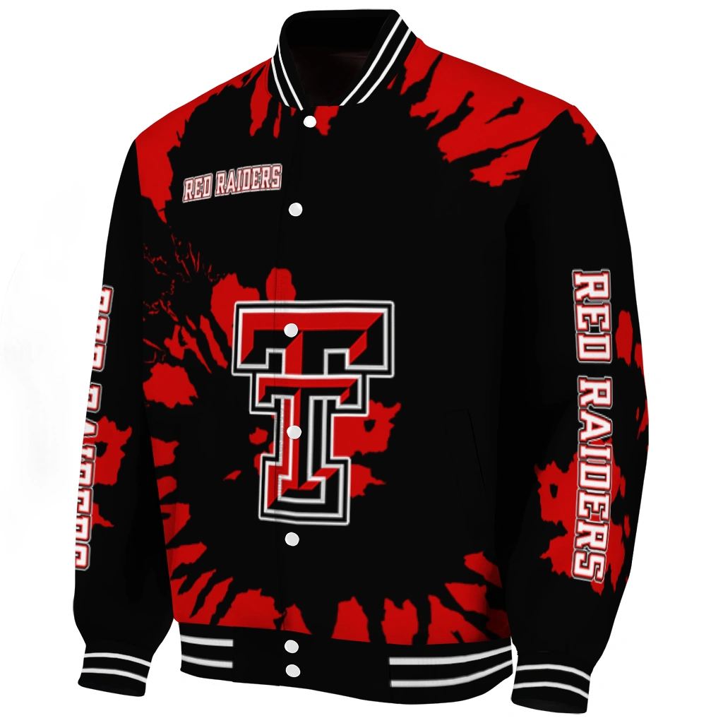 customized texas tech red raiders burst splatter red varsity jacket best selling customized texas tech red raiders burst splatter red varsity jacket best selling