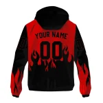 customized texas tech red raiders flame trim red black windbreaker jacket best selling