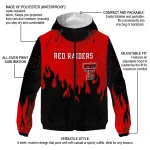 customized texas tech red raiders flame trim red black windbreaker jacket best selling