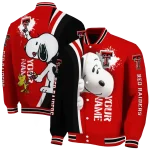 customized texas tech red raiders snoopy head red varsity jacket best selling
