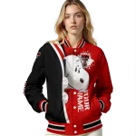 customized texas tech red raiders snoopy head red varsity jacket best selling