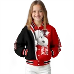 customized texas tech red raiders snoopy head red varsity jacket best selling