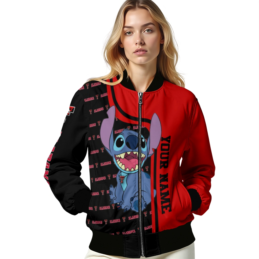 customized texas tech red raiders stitch laughing red bomber jacket latest model customized texas tech red raiders stitch laughing red bomber jacket latest model