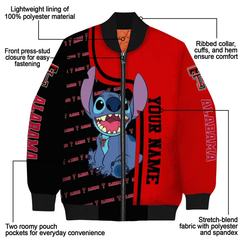 customized texas tech red raiders stitch laughing red bomber jacket new arrival customized texas tech red raiders stitch laughing red bomber jacket new arrival