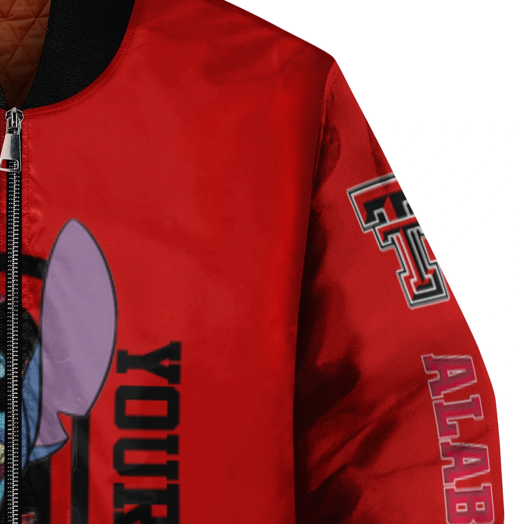 customized texas tech red raiders stitch laughing red bomber jacket premium grade customized texas tech red raiders stitch laughing red bomber jacket premium grade