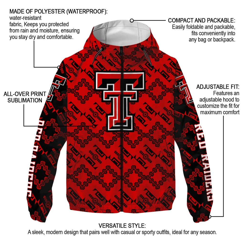 customized texas tech red raiders trellis mesh red windbreaker jacket new arrival customized texas tech red raiders trellis mesh red windbreaker jacket new arrival