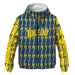 customized toledo rockets lightning strike grid blue windbreaker jacket best selling