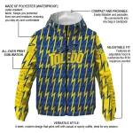 customized toledo rockets lightning strike grid blue windbreaker jacket best selling