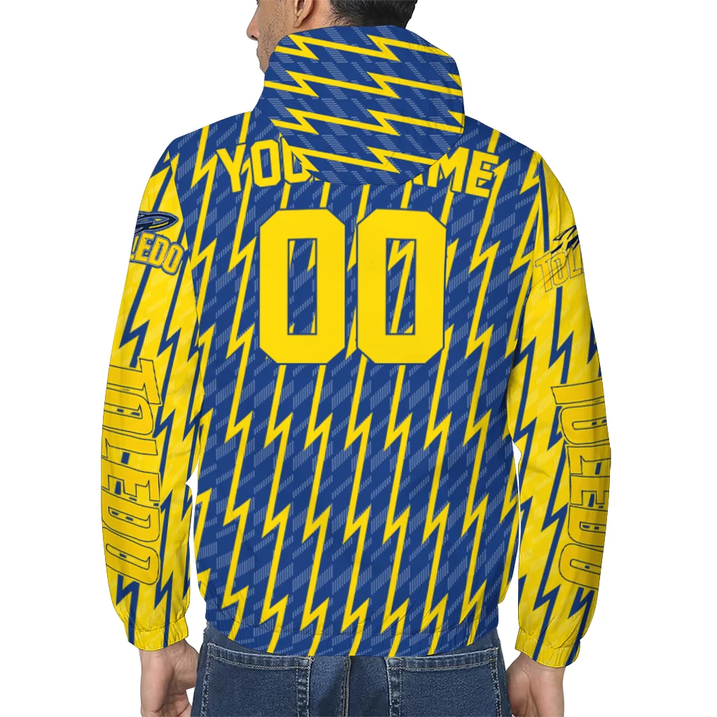 customized toledo rockets lightning strike grid blue windbreaker jacket trendy customized toledo rockets lightning strike grid blue windbreaker jacket trendy