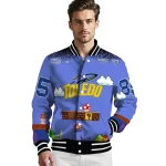 customized toledo rockets mario blocks blue black varsity jacket best selling