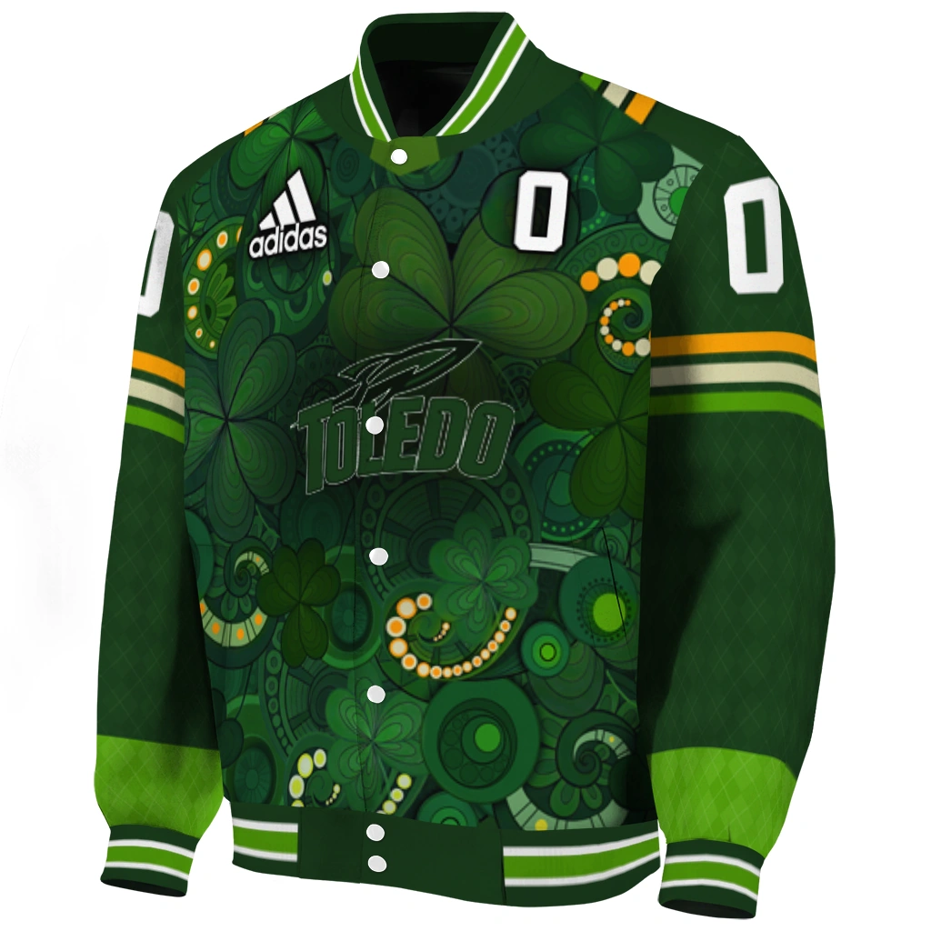 customized toledo rockets shamrock vortex green varsity jacket best selling customized toledo rockets shamrock vortex green varsity jacket best selling