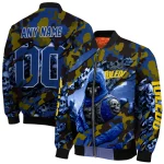 customized toledo rockets skull horde blue bomber jacket best selling