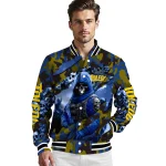 customized toledo rockets skull horde blue varsity jacket best selling