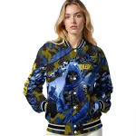 customized toledo rockets skull horde blue varsity jacket best selling