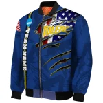 customized toledo rockets usa flag claws blue bomber jacket best selling