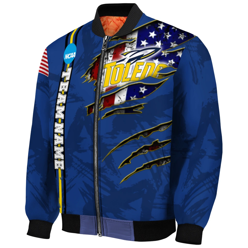 customized toledo rockets usa flag claws blue bomber jacket fashion forward customized toledo rockets usa flag claws blue bomber jacket fashion forward