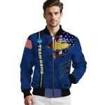 customized toledo rockets usa flag claws blue bomber jacket best selling