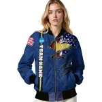 customized toledo rockets usa flag claws blue bomber jacket best selling