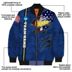 customized toledo rockets usa flag claws blue bomber jacket best selling