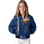 customized toledo rockets usa flag claws blue bomber jacket best selling