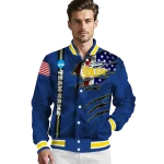 customized toledo rockets usa flag claws blue varsity jacket best selling