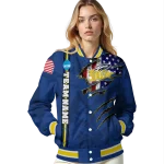 customized toledo rockets usa flag claws blue varsity jacket best selling