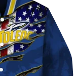 customized toledo rockets usa flag claws blue varsity jacket best selling