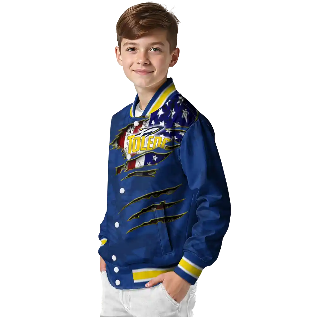 customized toledo rockets usa flag claws blue varsity jacket trendy customized toledo rockets usa flag claws blue varsity jacket trendy