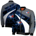 customized toronto blue jays electric flash blue bomber jacket best selling