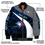 customized toronto blue jays electric flash blue bomber jacket best selling