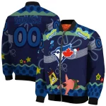 customized toronto blue jays spongebob playtime blue bomber jacket best selling
