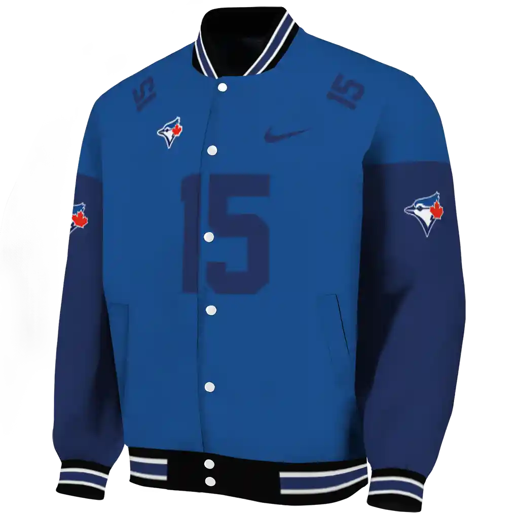 customized toronto blue jays team patch blue varsity jacket best selling customized toronto blue jays team patch blue varsity jacket best selling