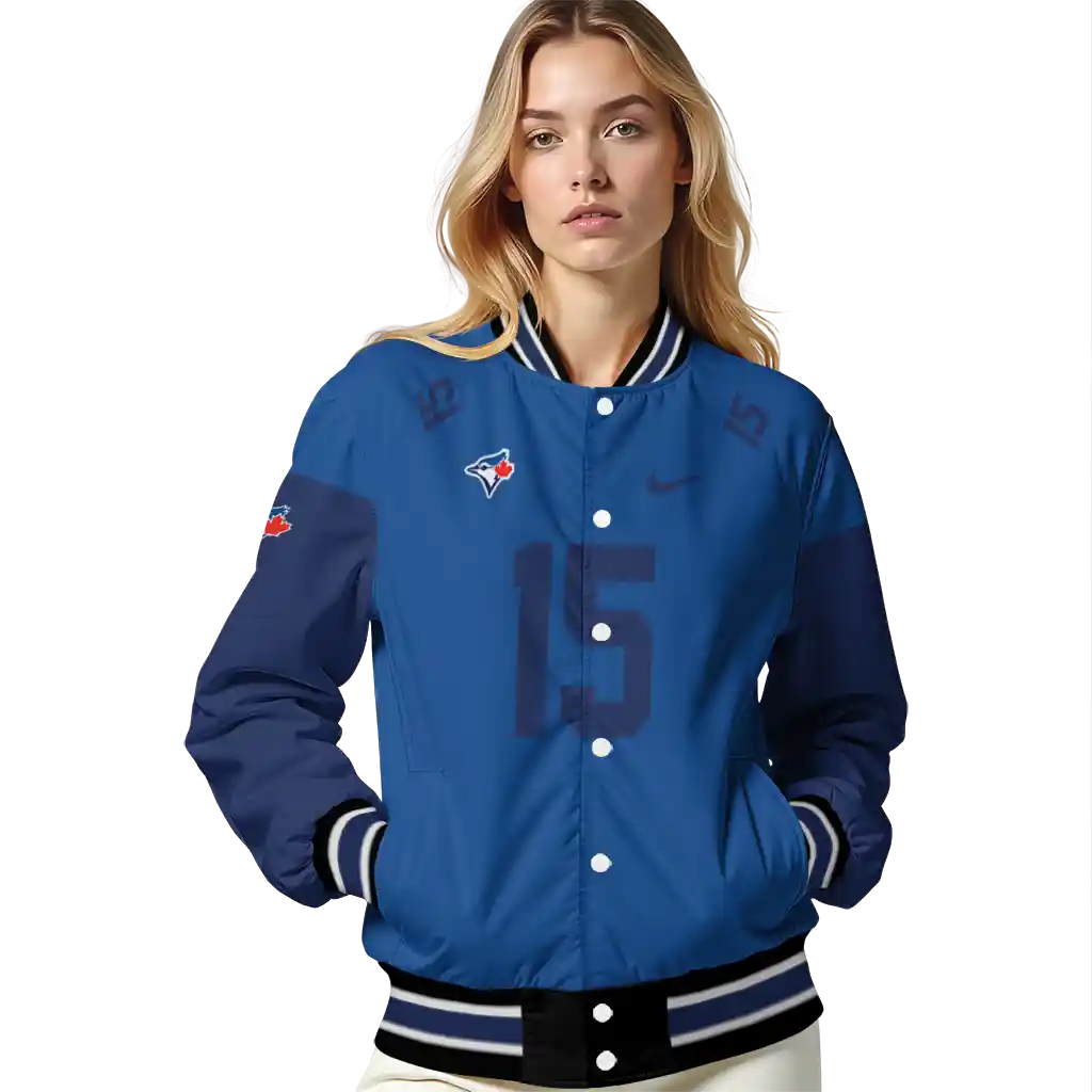 customized toronto blue jays team patch blue varsity jacket latest model customized toronto blue jays team patch blue varsity jacket latest model