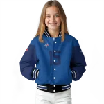 customized toronto blue jays team patch blue varsity jacket best selling
