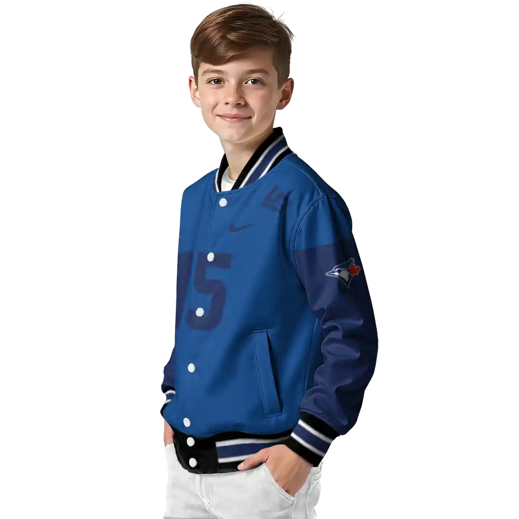 customized toronto blue jays team patch blue varsity jacket trendy customized toronto blue jays team patch blue varsity jacket trendy