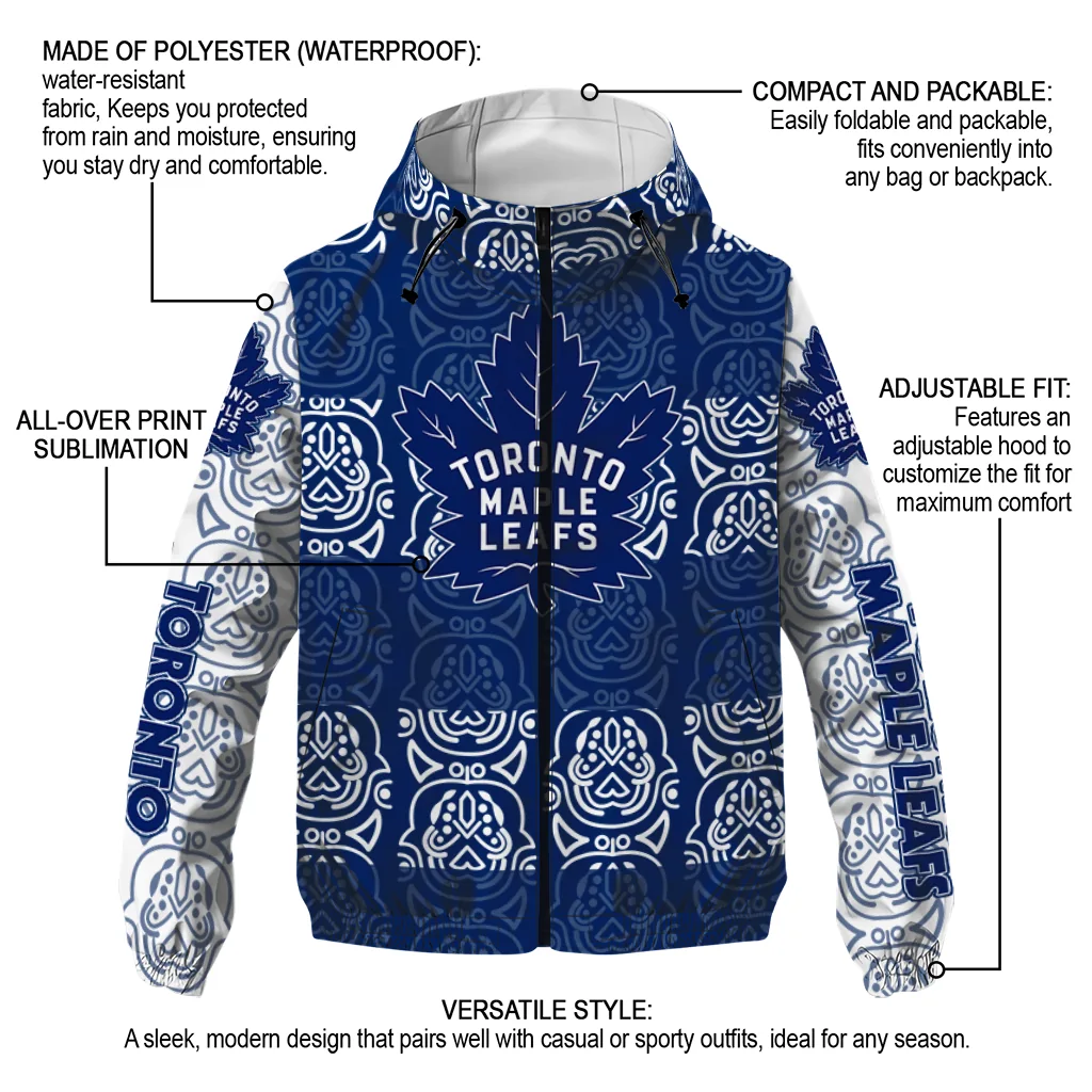 customized toronto maple leafs cat eyes blue windbreaker jacket new arrival customized toronto maple leafs cat eyes blue windbreaker jacket new arrival
