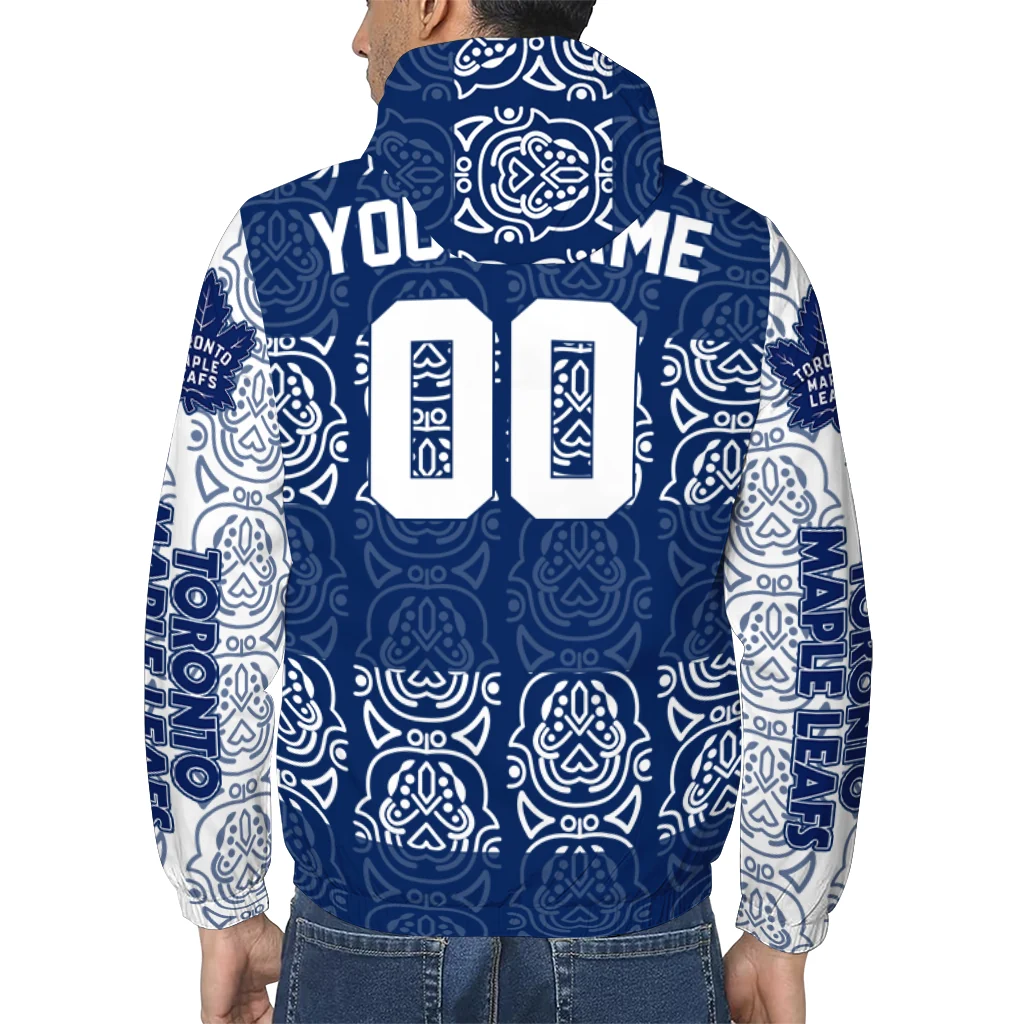 customized toronto maple leafs cat eyes blue windbreaker jacket trendy customized toronto maple leafs cat eyes blue windbreaker jacket trendy
