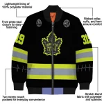 customized toronto maple leafs heartbeat accent black green bomber jacket best selling