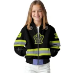 customized toronto maple leafs heartbeat accent black green bomber jacket best selling