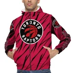 customized toronto raptors abstract streaks red windbreaker jacket best selling